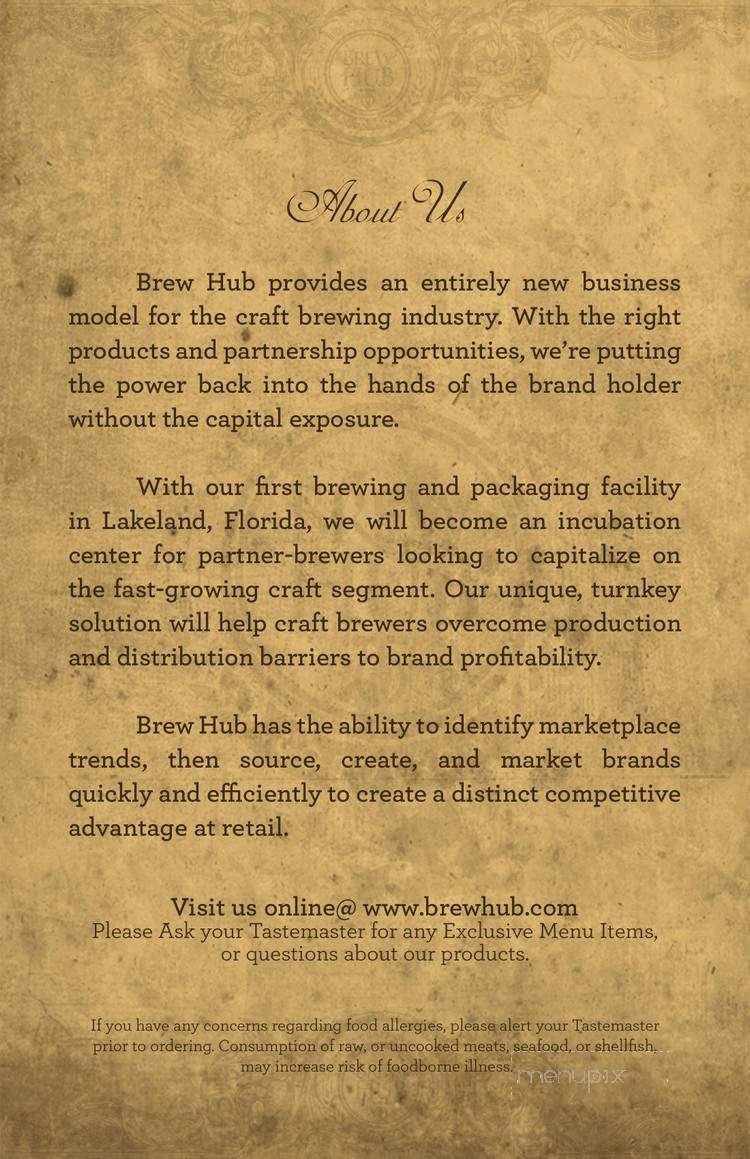 Brew Hub - Lakeland, FL menu_pic