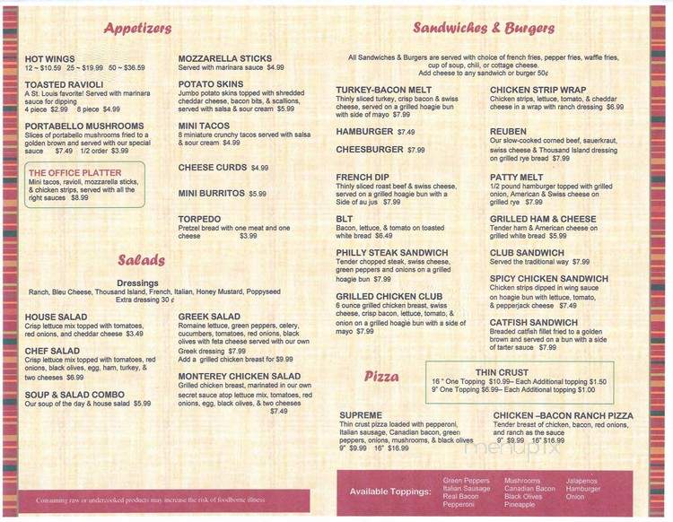 East Office Bar & Grill - Cuba, MO menu_pic