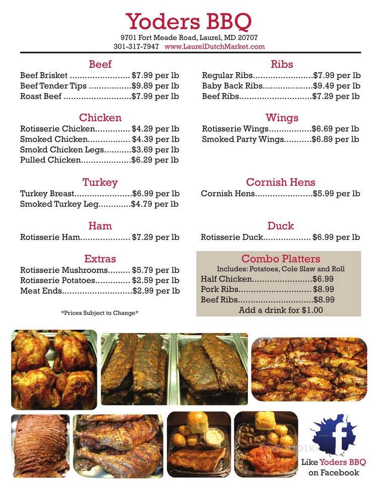 Yoder's Ribs and Chickens - Upper Marlboro, MD menu_pic