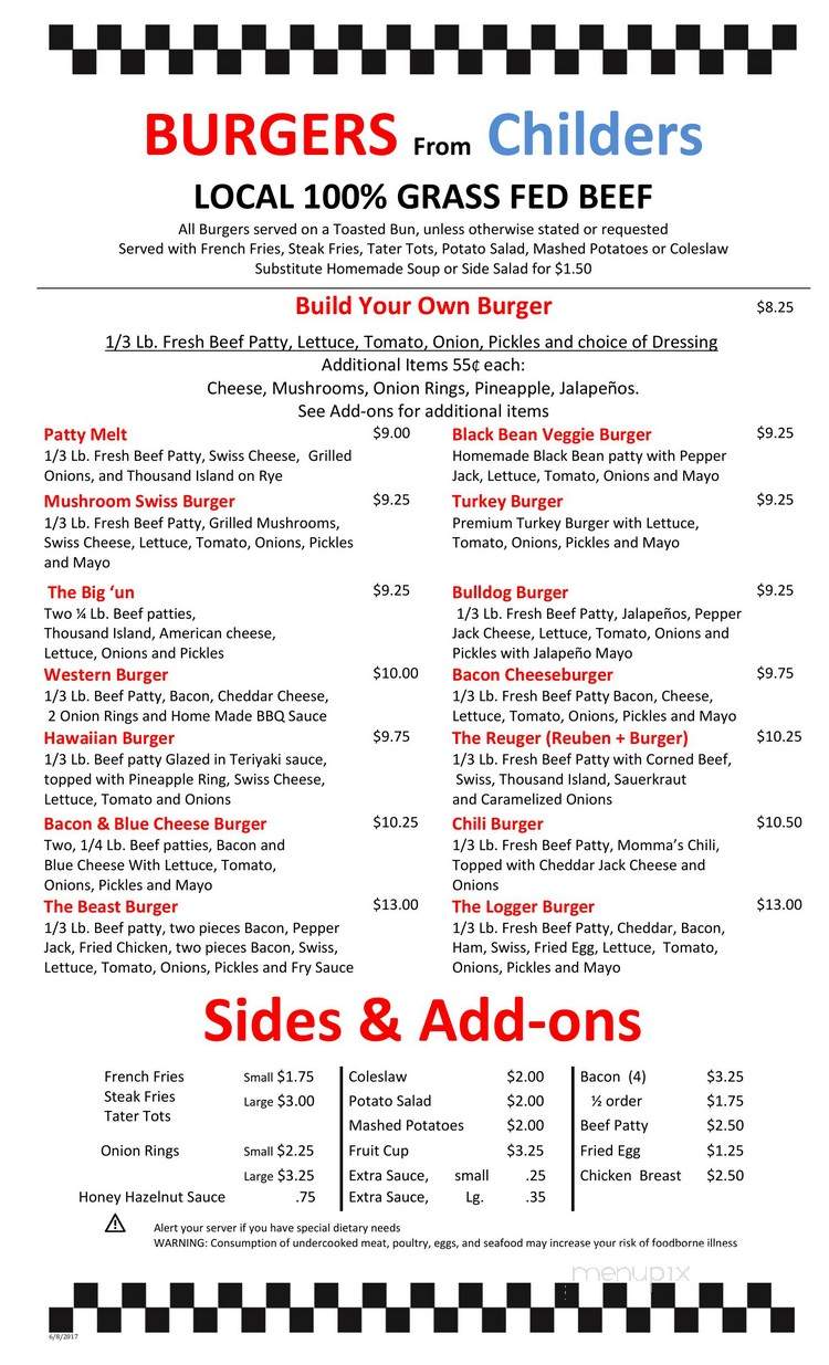Joe's Diner - Creswell, OR menu_pic