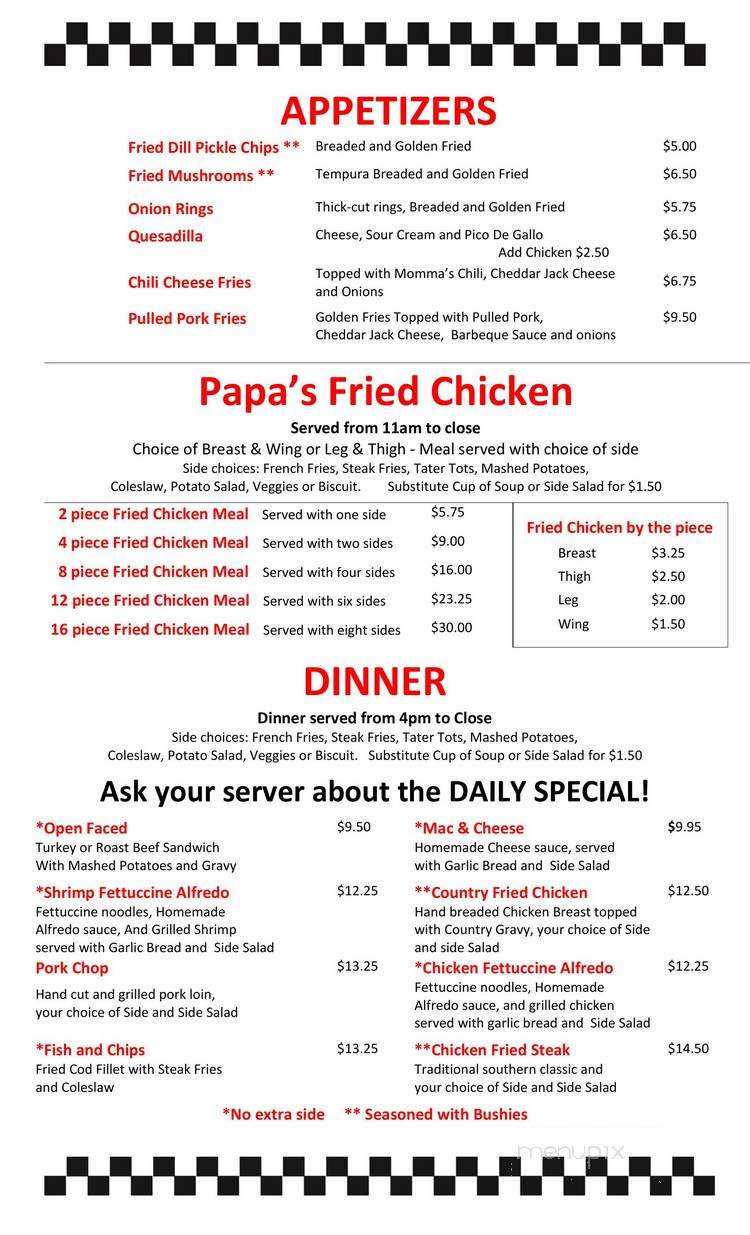 Joe's Diner - Creswell, OR menu_pic