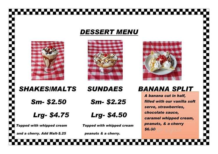 Joe's Diner - Creswell, OR menu_pic