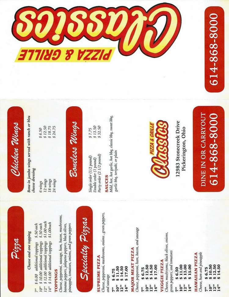 Classic Pizza - Pickerington, OH menu_pic