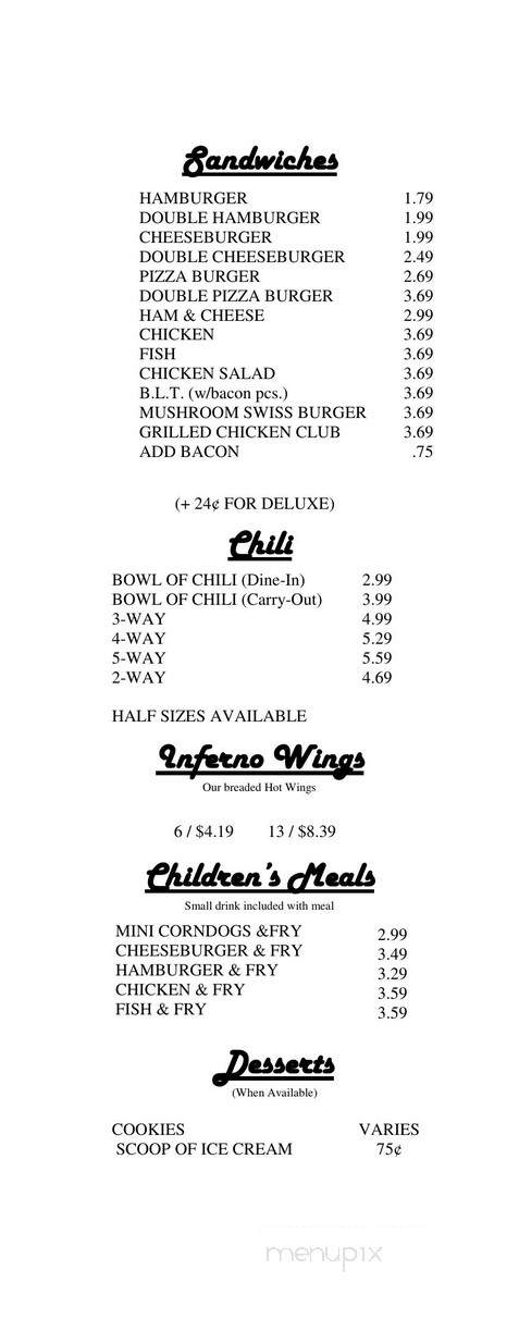 Nickelo's Pizza - Milan, IN menu_pic