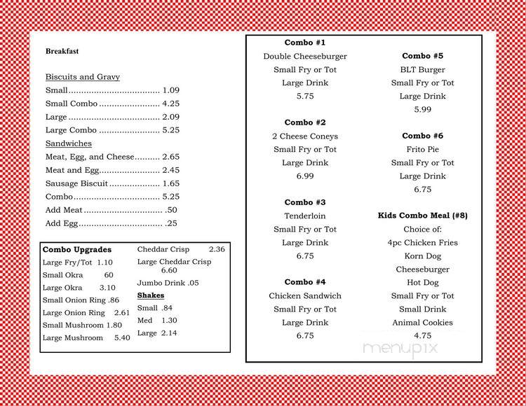 Taylor's Dairy Joy - Lebanon, MO menu_pic