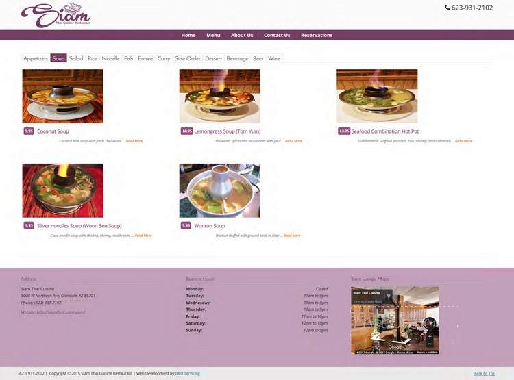 Siam Thai Cuisine - Glendale, AZ menu_pic