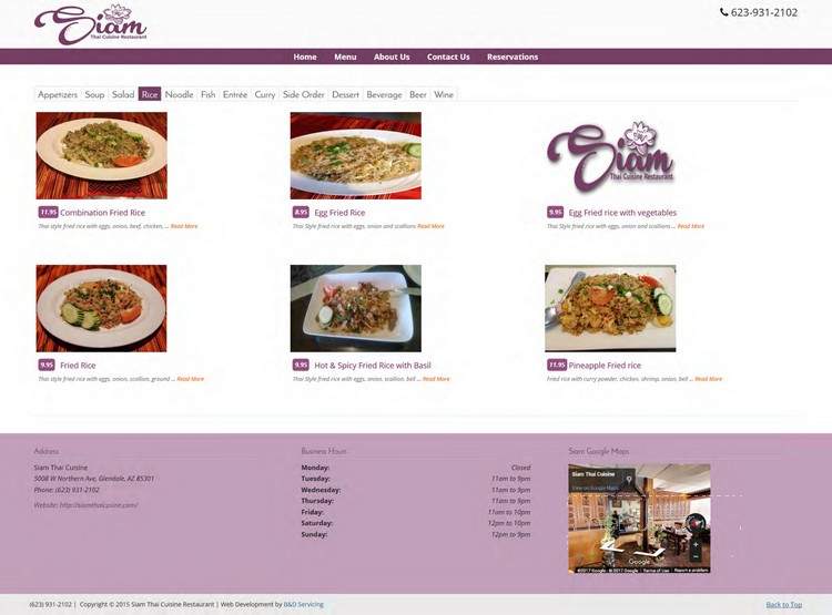 Siam Thai Cuisine - Glendale, AZ menu_pic