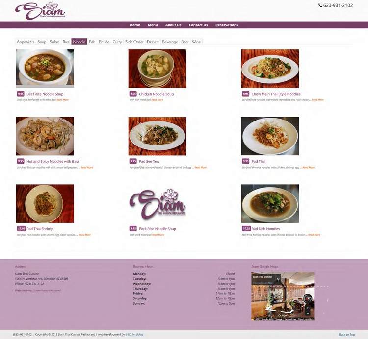 Siam Thai Cuisine - Glendale, AZ menu_pic