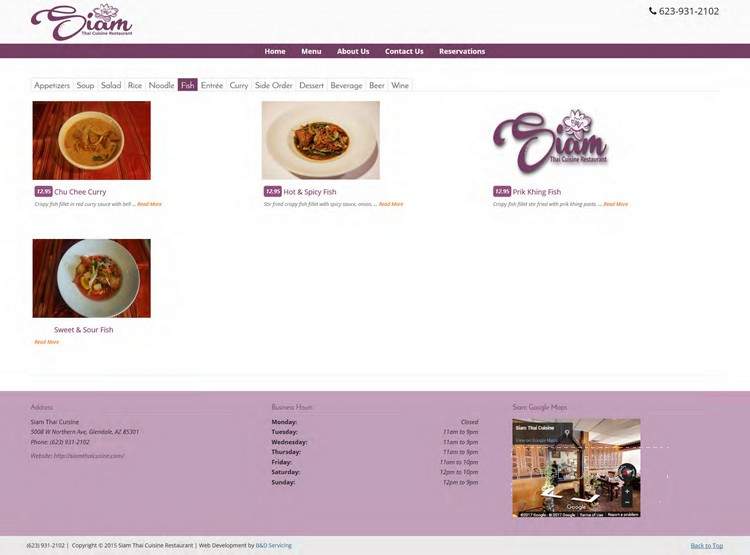 Siam Thai Cuisine - Glendale, AZ menu_pic