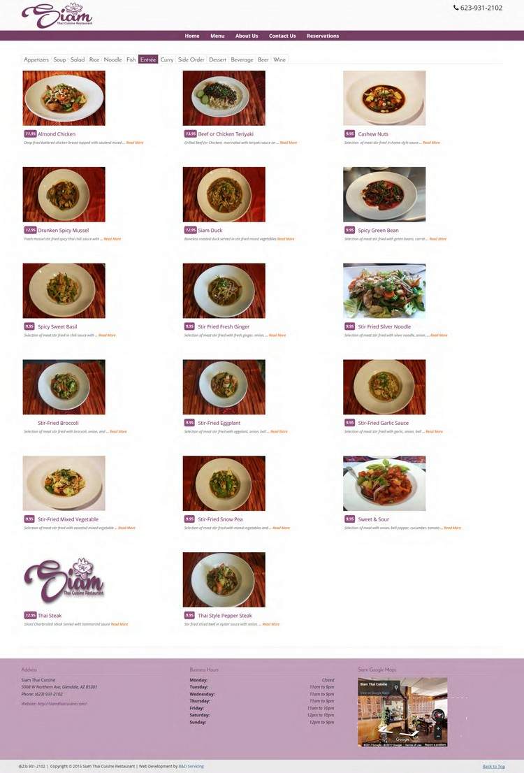 Siam Thai Cuisine - Glendale, AZ menu_pic