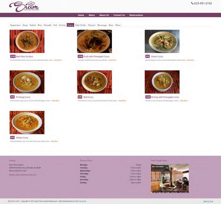 Siam Thai Cuisine - Glendale, AZ menu_pic
