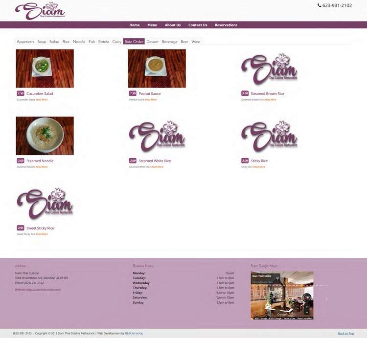 Siam Thai Cuisine - Glendale, AZ menu_pic