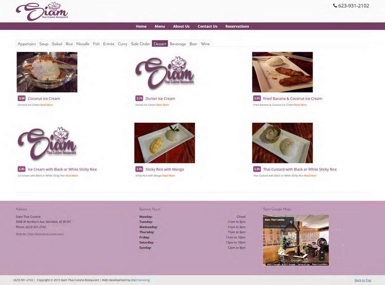 Siam Thai Cuisine - Glendale, AZ menu_pic