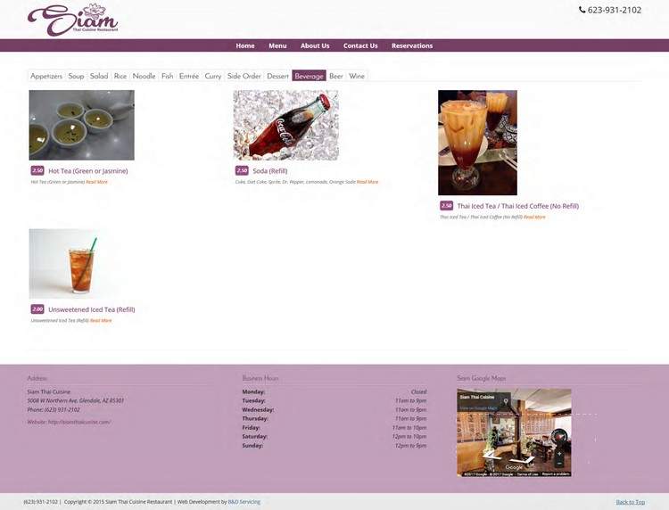 Siam Thai Cuisine - Glendale, AZ menu_pic
