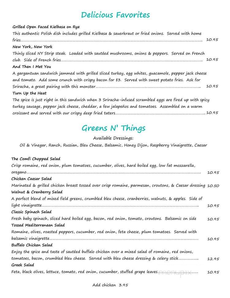 Comfi Of Belmar - Belmar, NJ menu_pic