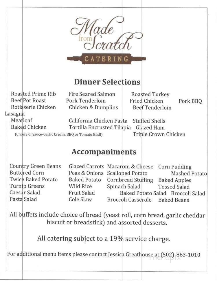 Made From Scratch - Georgetown, KY menu_pic