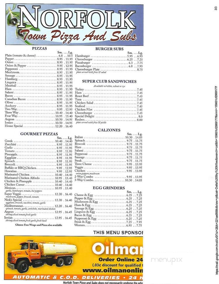 Norfolk Town Pizza - Norfolk, MA menu_pic