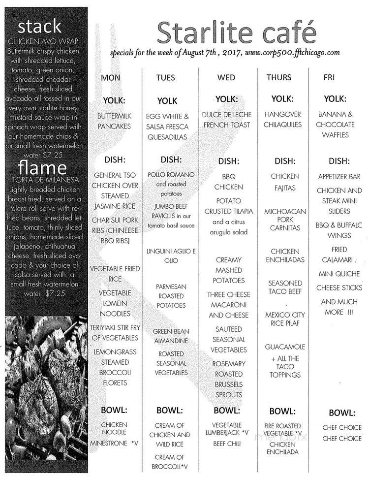 Star Lite Cafe - Deerfield, IL menu_pic