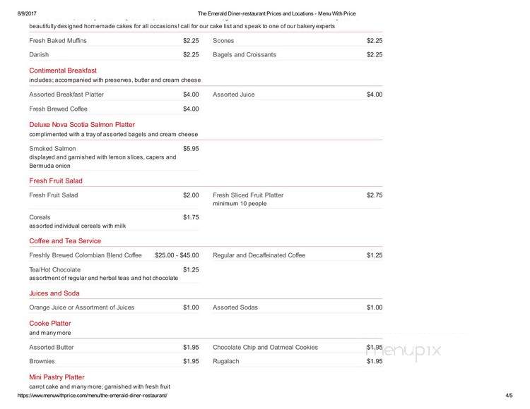 Emerald Diner - Hubbard, OH menu_pic