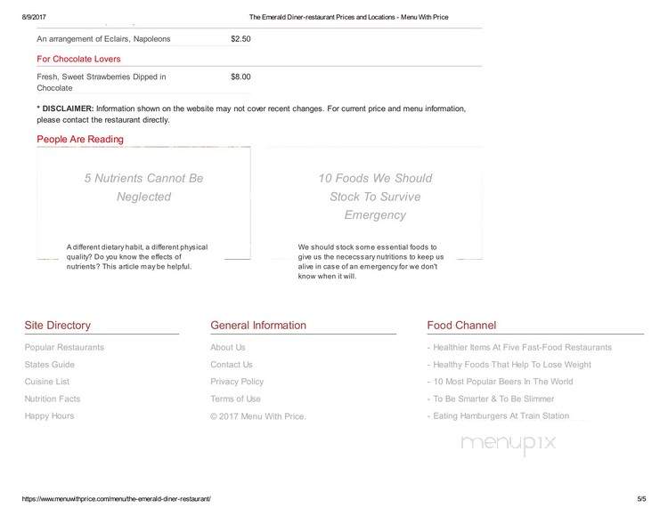 Emerald Diner - Hubbard, OH menu_pic