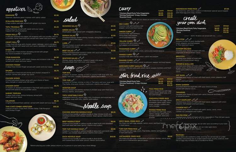 Thai Cafe - Lynn, MA menu_pic