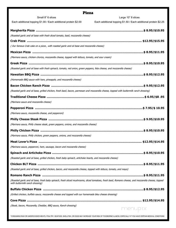 Cove Mountain Bar & Grill - Duncannon, PA menu_pic