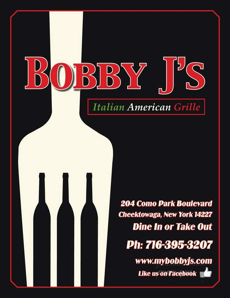 Bobby J's Italian American Grille - Buffalo, NY menu_pic