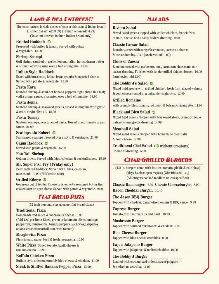 Bobby J's Italian American Grille - Buffalo, NY menu_pic