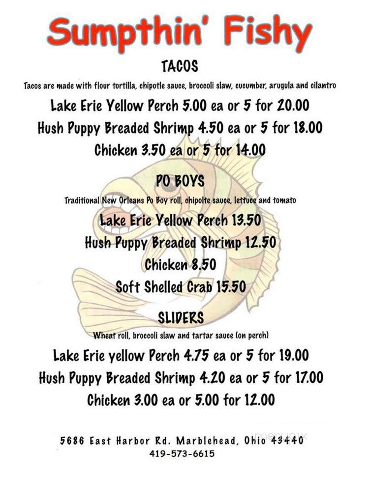 Sumpthin Fishy - Lakeside Marblehead, OH menu_pic