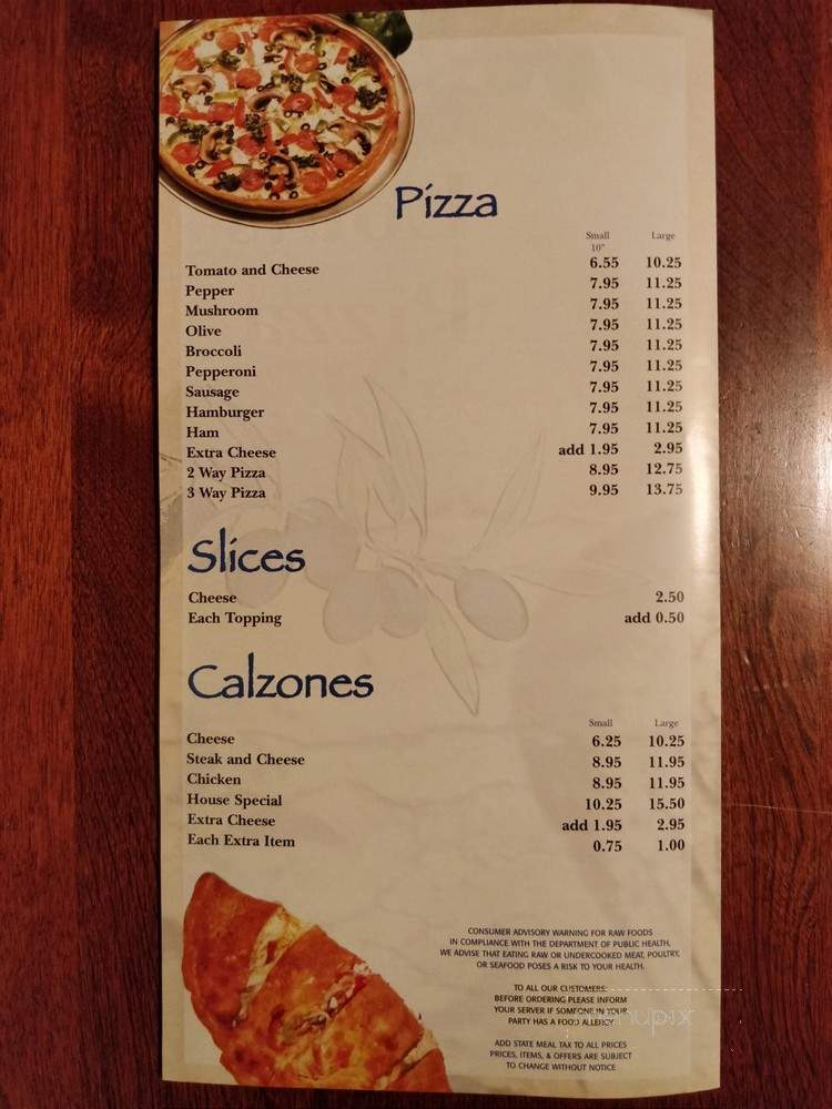 Menu of Louis Pizza in Wolfeboro Falls, NH 03896