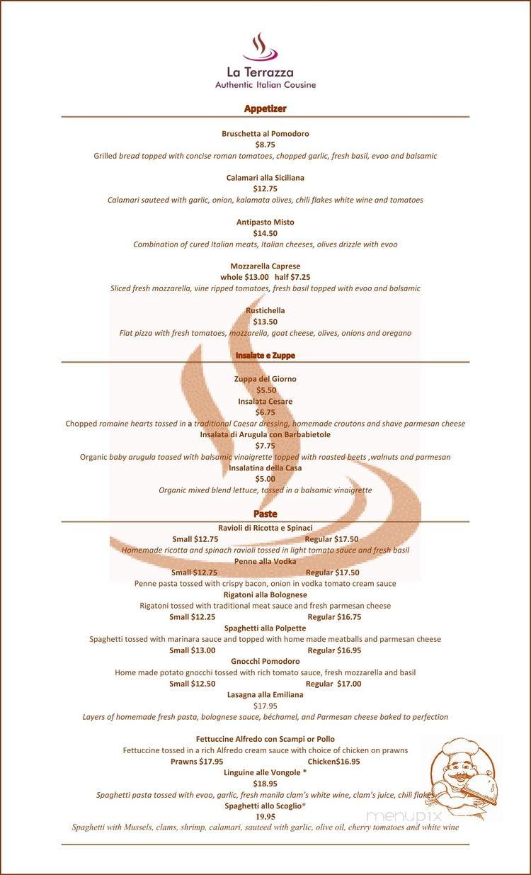 La Terrazza - La Conner, WA menu_pic