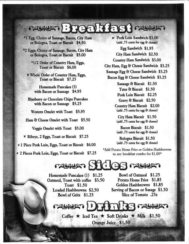 Chuck Wagon Restaurant - Fayetteville, TN menu_pic