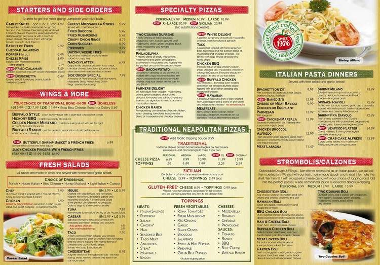 Two Cousins Family Restaurant - Paradise, PA menu_pic