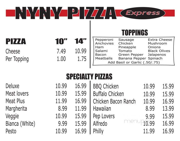 NYNY Pizza - Lebanon, TN menu_pic