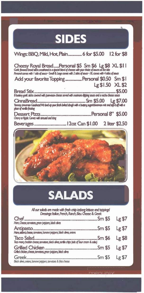 Royal Pizza - Northwood, OH menu_pic