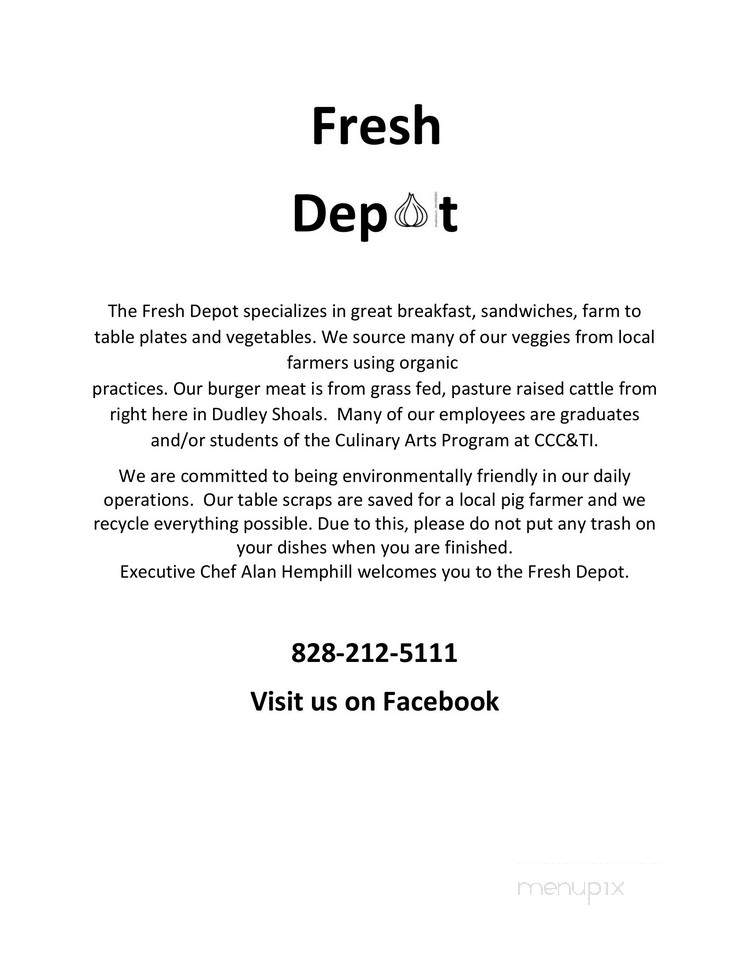 Fresh Depot - Granite Falls, NC menu_pic