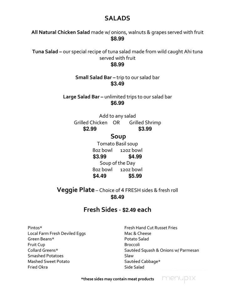 Fresh Depot - Granite Falls, NC menu_pic