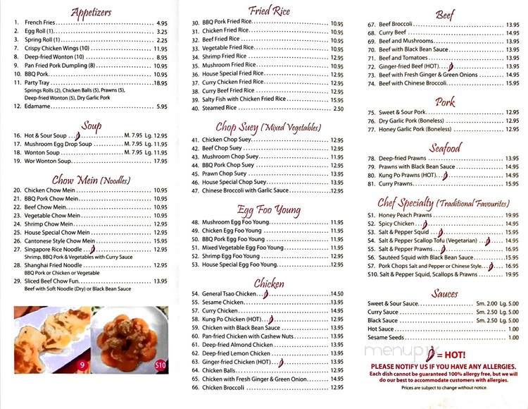 Golden chopsticks 2024 menu