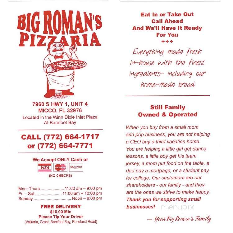 Big Romans Pizza - Sebastian, FL