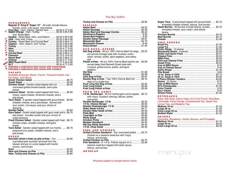 Poor Boy - Maywood, IL menu_pic