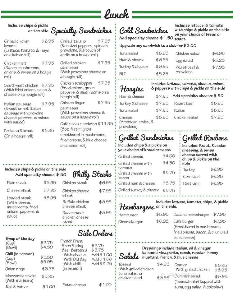 Millers Luncheonette - Essington, PA menu_pic