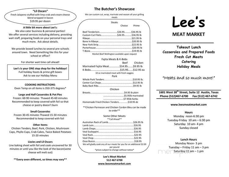 Lee's Meat Market - Austin, TX