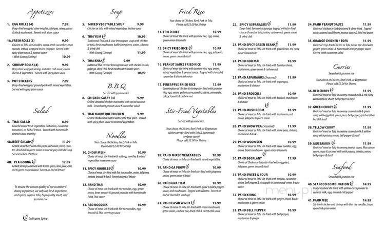 Lemon Grass Thai Cuisine - Medford, OR menu_pic