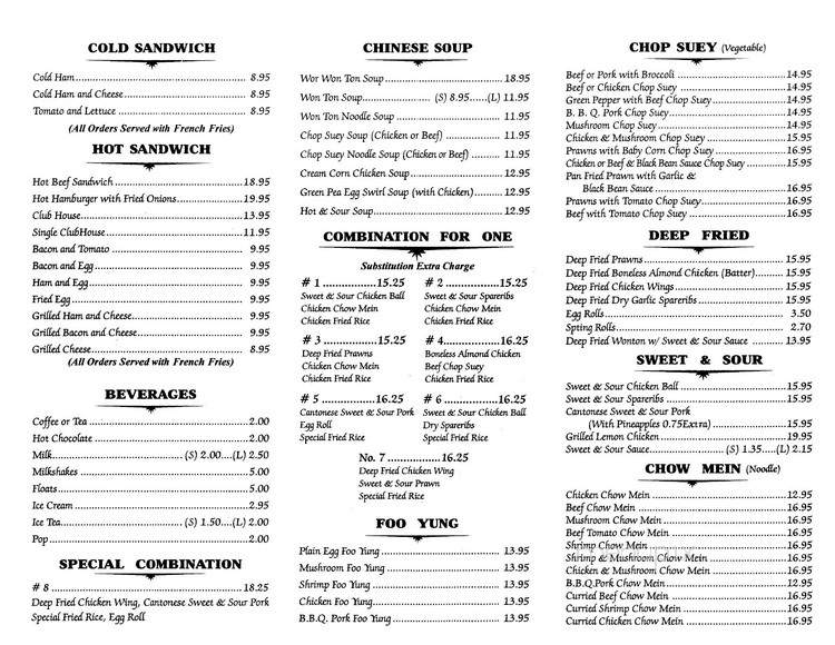 P & T Restaurant - Fort Nelson, BC menu_pic