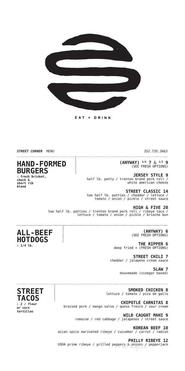 Mount Dora Streat Corner - Mount Dora, FL menu_pic