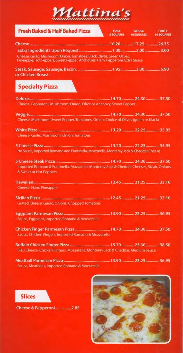Mama Mia's Pizzeria & Cafe - Buffalo, NY menu_pic