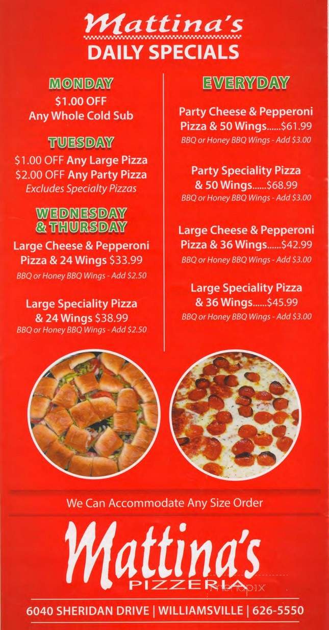 Mama Mia's Pizzeria & Cafe - Buffalo, NY menu_pic