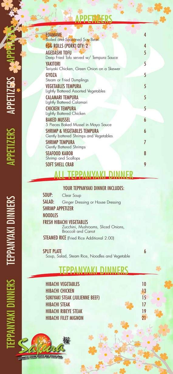 Sakura - Cedar Falls, IA menu_pic