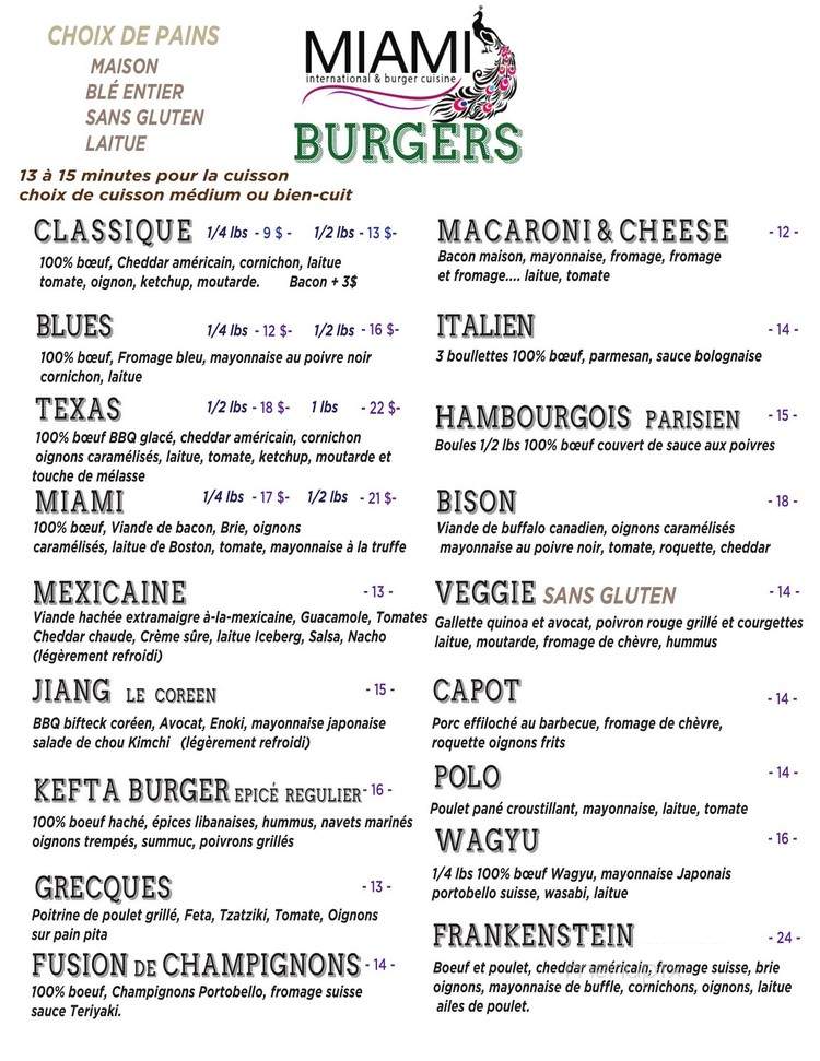Miami Steakhouse & Burgers Cuisine - Saint-Sauveur, QC