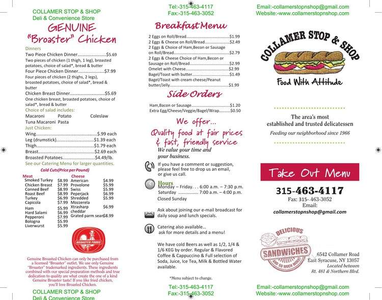Collamer Stop & Shop - East Syracuse, NY menu_pic